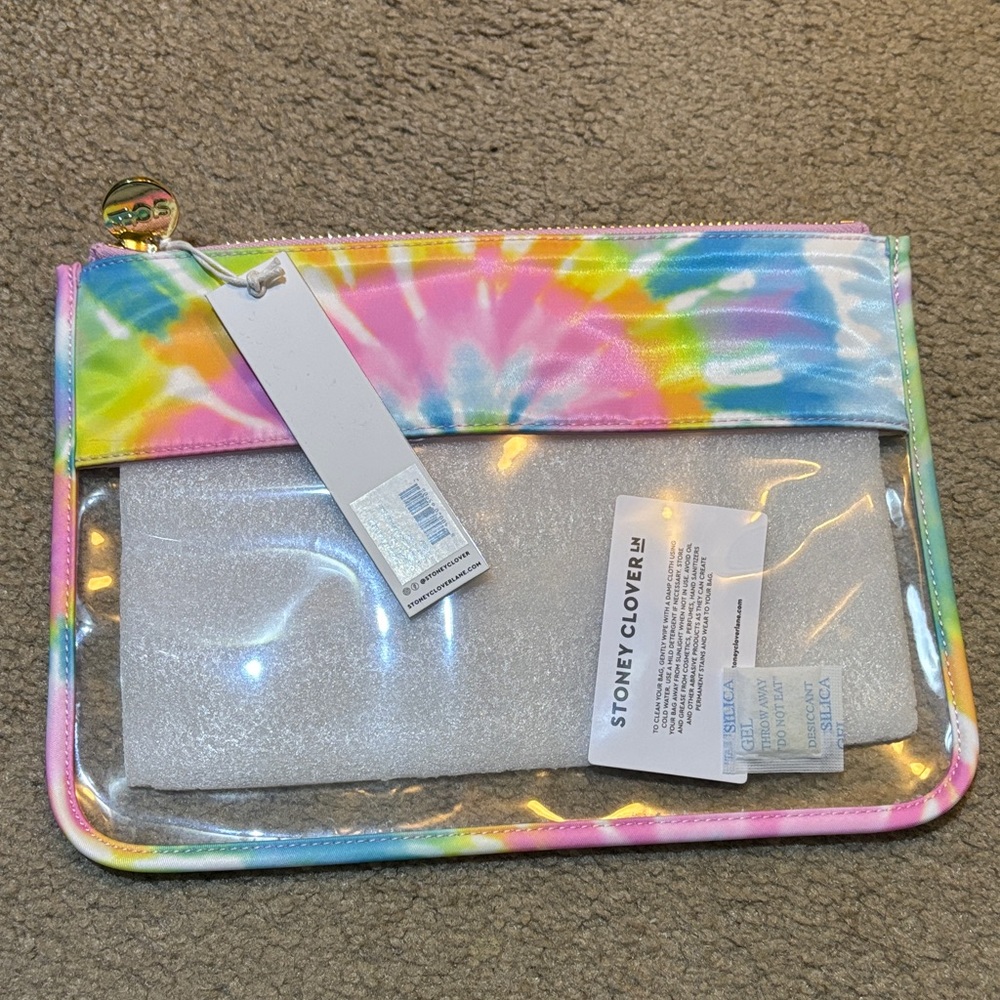 Stoney Clover Lane Tie-Dye Clear Flat Pouch